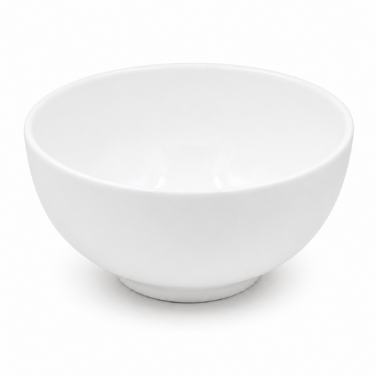 Set of 6 - Minimalist Embossed White Ceramic Serving Bowl