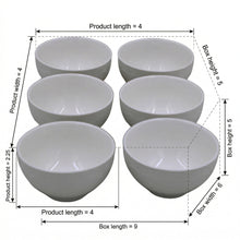 Set of 6 - Minimalist Embossed White Ceramic Serving Bowl