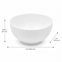 Set of 6 - Minimalist Embossed White Ceramic Serving Bowl