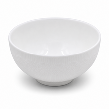 Set of 6 - Minimalist Embossed White Ceramic Bowl - 5.12" x 2.76"