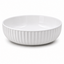 Set of 6 - Minimalist White Ceramic Ribbed Serving Bowl - 5.51" x 1.77"