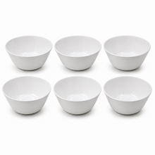 Set of 6 - Minimalist White Ceramic Shallow Serving Bowl - 5.31" x 2.36"