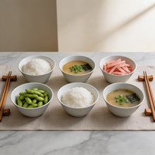 Set of 6 - Minimalist White Ceramic Shallow Serving Bowl - 5.31" x 2.36"