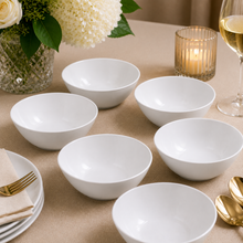 Set of 6 - Minimalist White Ceramic Shallow Serving Bowl - 5.31" x 2.36"