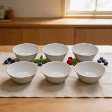 Set of 6 - Minimalist White Ceramic Shallow Serving Bowl - 5.31" x 2.36"