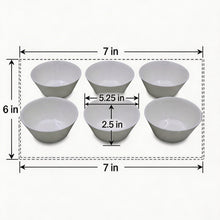 Set of 6 - Minimalist White Ceramic Shallow Serving Bowl - 5.31" x 2.36"