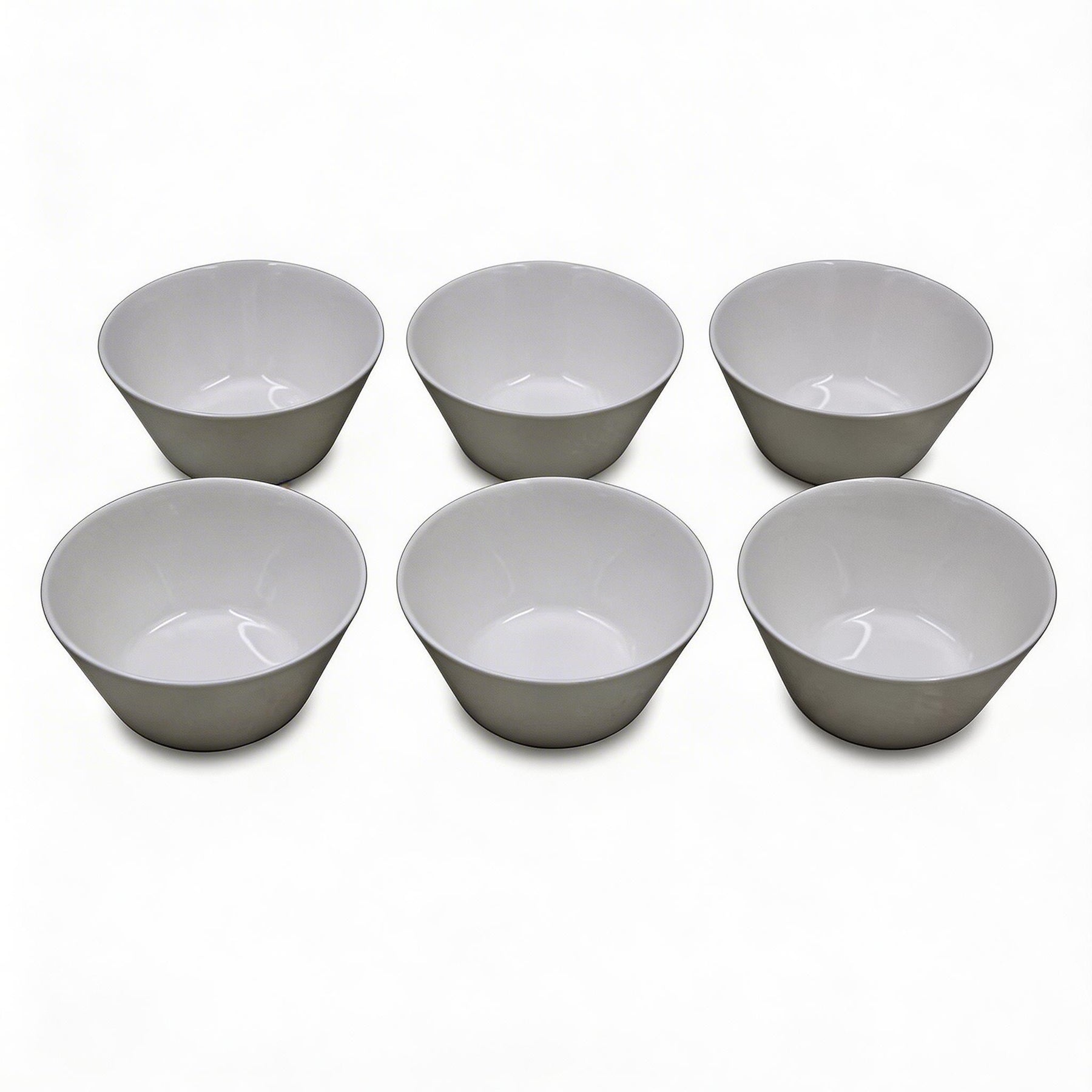 Set of 6 - Minimalist White Ceramic Shallow Serving Bowl - 5.31" x 2.36"