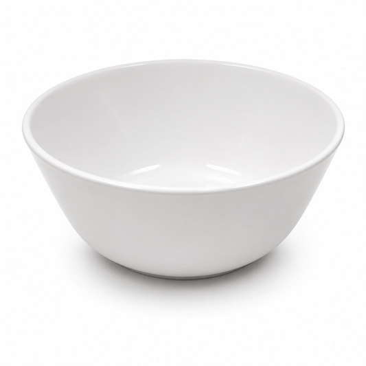 Set of 6 - Minimalist White Ceramic Shallow Serving Bowl - 5.31" x 2.36"