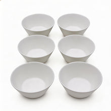Set of 6 - Minimalist White Ceramic Deep Serving Bowl - 6.3" x 2.76"