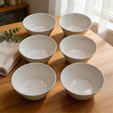 Set of 6 - Minimalist White Ceramic Deep Serving Bowl - 6.3" x 2.76"
