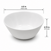 Set of 6 - Minimalist White Ceramic Deep Serving Bowl - 6.3" x 2.76"