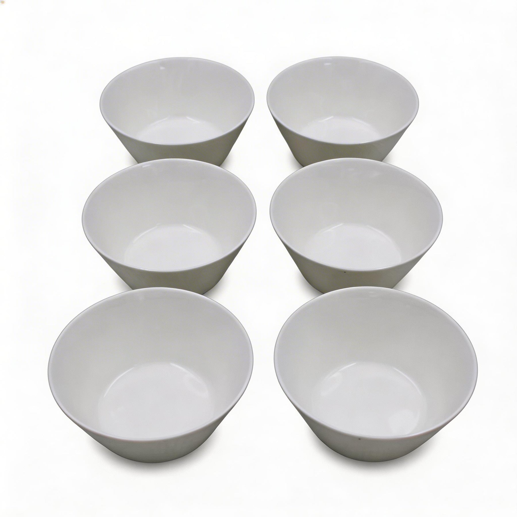 Set of 6 - Minimalist White Ceramic Deep Serving Bowl - 6.3" x 2.76"