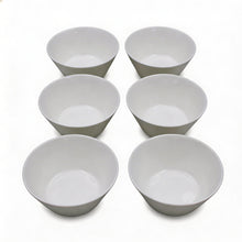 Set of 6 - Minimalist White Ceramic Deep Serving Bowl - 6.3" x 2.76"