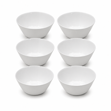 Set of 6 - Minimalist White Ceramic Deep Serving Bowl - 6.3" x 2.76"