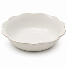Set of 6 - Minimalist White Scalloped Ceramic Bowl - 6.89" x 2.17"