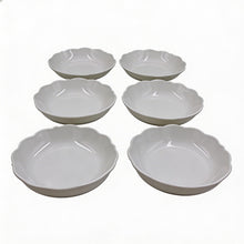 Set of 6 - Minimalist White Scalloped Ceramic Plate - 8.46" x 1.38"