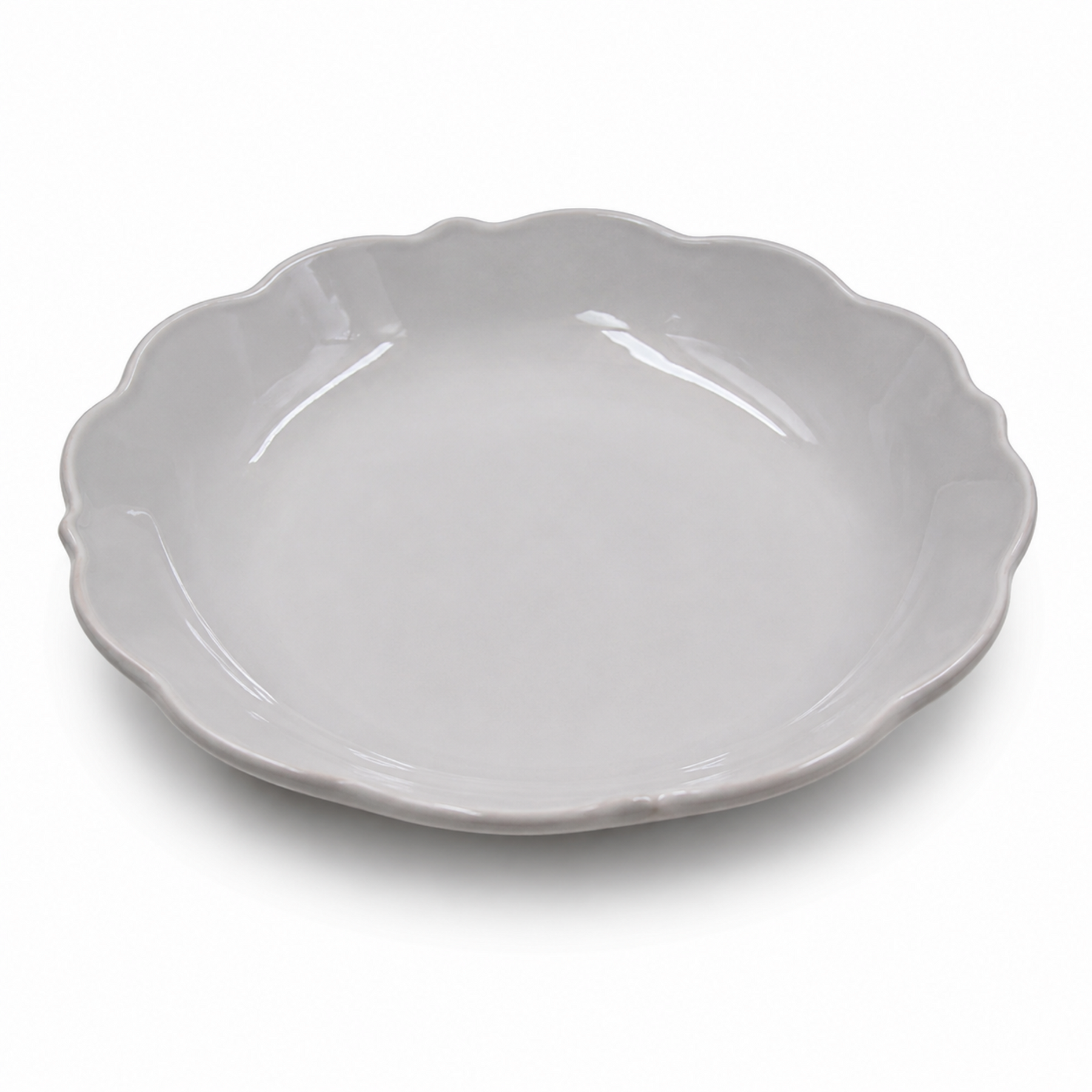 Set of 6 - Minimalist White Scalloped Ceramic Plate - 8.46" x 1.38"