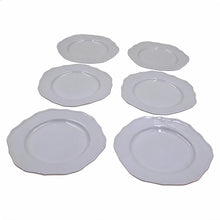 Set of 6 - Minimalist White Scalloped Ceramic Serving Plate - 8.66" x 0.79"