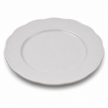 Set of 6 - Minimalist White Scalloped Ceramic Serving Plate - 8.66" x 0.79"