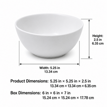 Set of 6 - Minimalist White Ceramic Serving Bowl - 5.31" x 2.44"