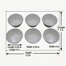 Set of 6 - Minimalist White Ceramic Serving Bowl - 5.31" x 2.44"