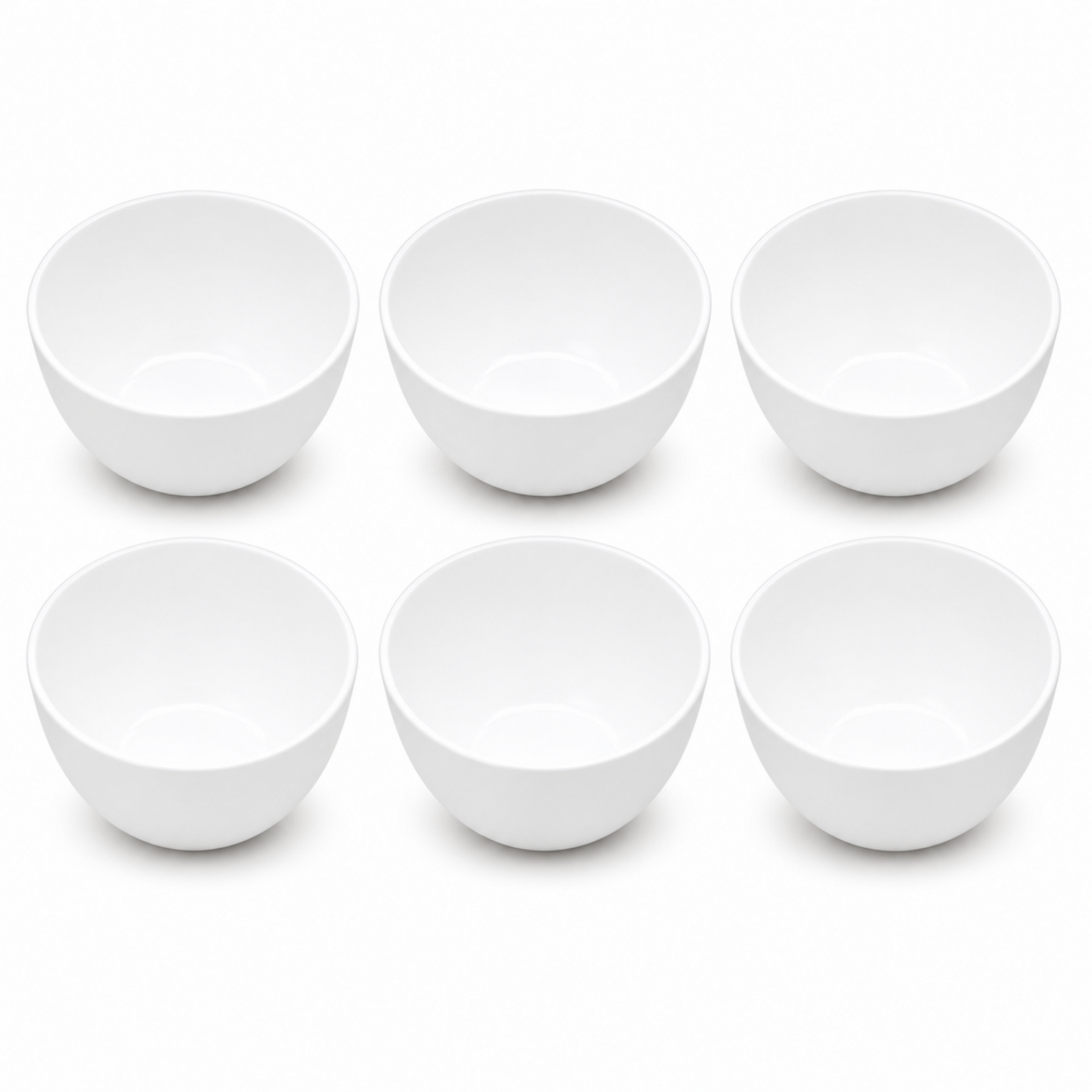 Set of 6 - Minimalist White Ceramic Serving Bowl - 5.31" x 2.44"