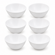 Set of 6 - Simplistic White Ceramic Deep Serving Bowl - 6.89" x 2.76"