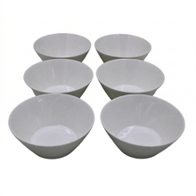 Set of 6 - Simplistic White Ceramic Deep Serving Bowl - 6.89" x 2.76"