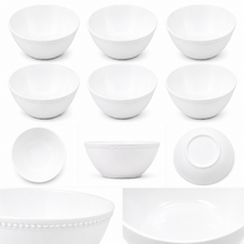 Set of 6 - Simplistic White Ceramic Deep Serving Bowl - 6.89" x 2.76"