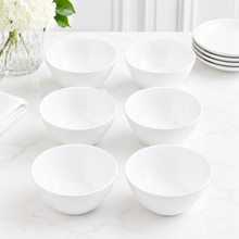 Set of 6 - Simplistic White Ceramic Deep Serving Bowl - 6.89" x 2.76"