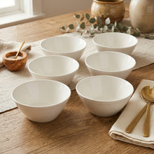 Set of 6 - Simplistic White Ceramic Deep Serving Bowl - 6.89" x 2.76"