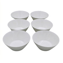 Set of 6 - Simplistic White Ceramic Deep Serving Bowl - 6.89" x 2.76"
