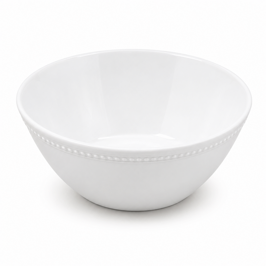 Set of 6 - Simplistic White Ceramic Deep Serving Bowl - 6.89" x 2.76"