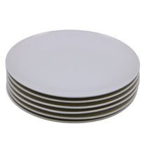 Set of 6 - Minimalist White Ceramic Dinner Plate - 8.46" x 0.79"