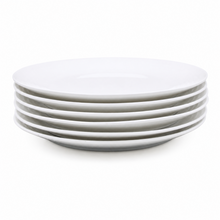 Set of 6 - Minimalist White Ceramic Dinner Plate - 8.46" x 0.79"