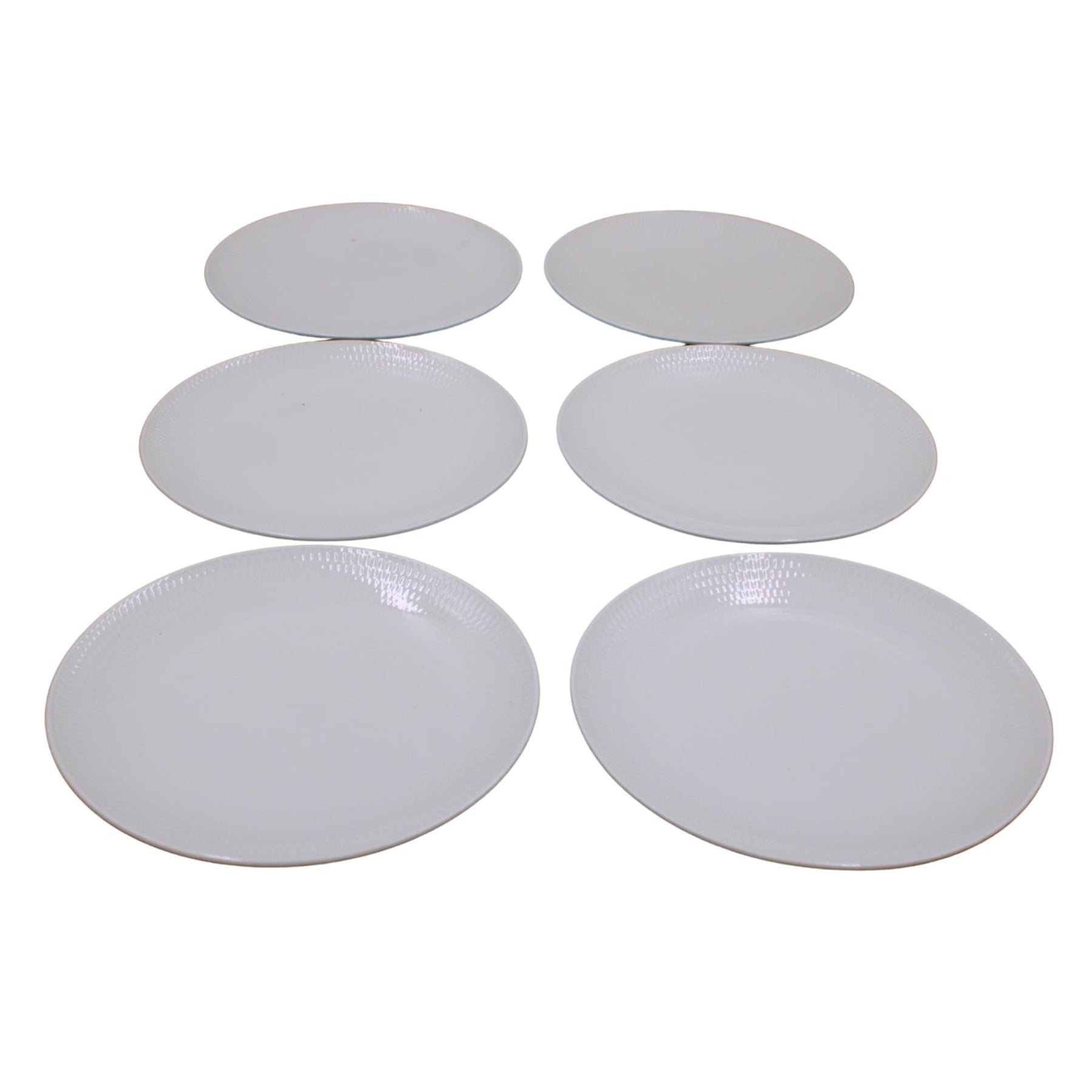 Set of 6 - Minimalist White Ceramic Dinner Plate - 8.46" x 0.79"