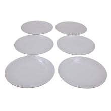 Set of 6 - Minimalist White Ceramic Dinner Plate - 8.46" x 0.79"