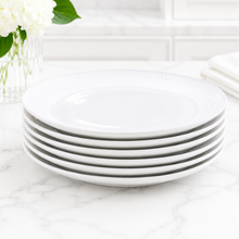 Set of 6 - Minimalist White Ceramic Dinner Plate - 8.46" x 0.79"