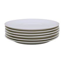 Set of 6 - Minimalist White Ceramic Dinner Plate - 8.46" x 0.79"