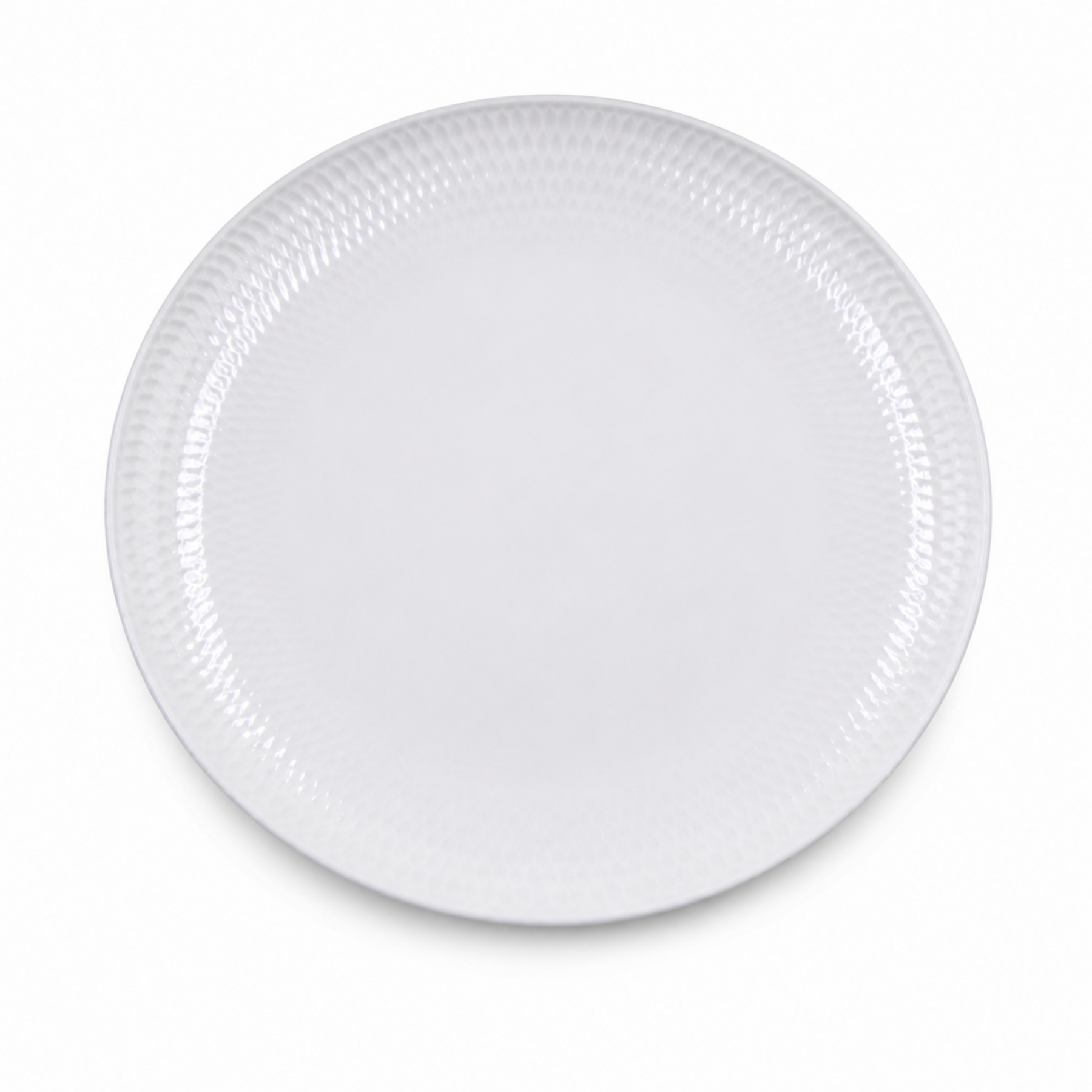 Set of 6 - Minimalist White Ceramic Dinner Plate - 8.46" x 0.79"