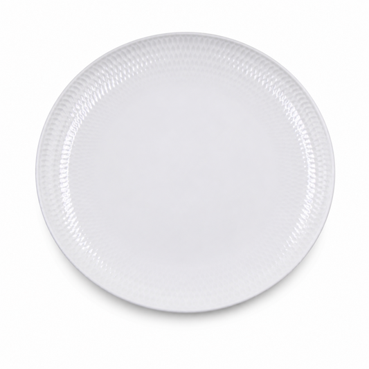 Set of 6 - Minimalist White Ceramic Dinner Plate - 8.46" x 0.79"