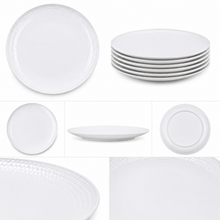 Set of 6 - Minimalist White Ceramic Oval Serving Plate - 9.06" x 0.79"