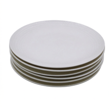 Set of 6 - Minimalist White Ceramic Oval Serving Plate - 9.06" x 0.79"