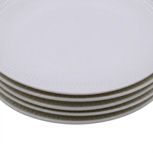 Set of 6 - Minimalist White Ceramic Oval Serving Plate - 9.06" x 0.79"
