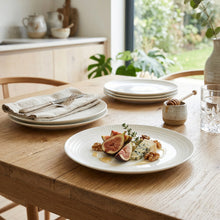Set of 6 - Minimalist White Ceramic Oval Serving Plate - 9.06" x 0.79"