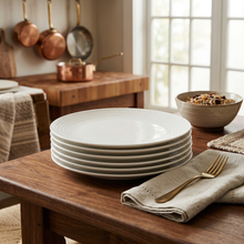 Set of 6 - Minimalist White Ceramic Oval Serving Plate - 9.06" x 0.79"