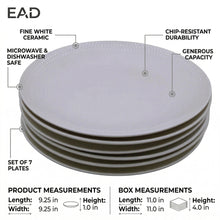 Set of 6 - Minimalist White Ceramic Oval Serving Plate - 9.06" x 0.79"