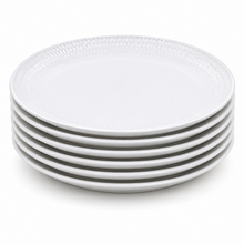 Set of 6 - Minimalist White Ceramic Oval Serving Plate - 9.06" x 0.79"