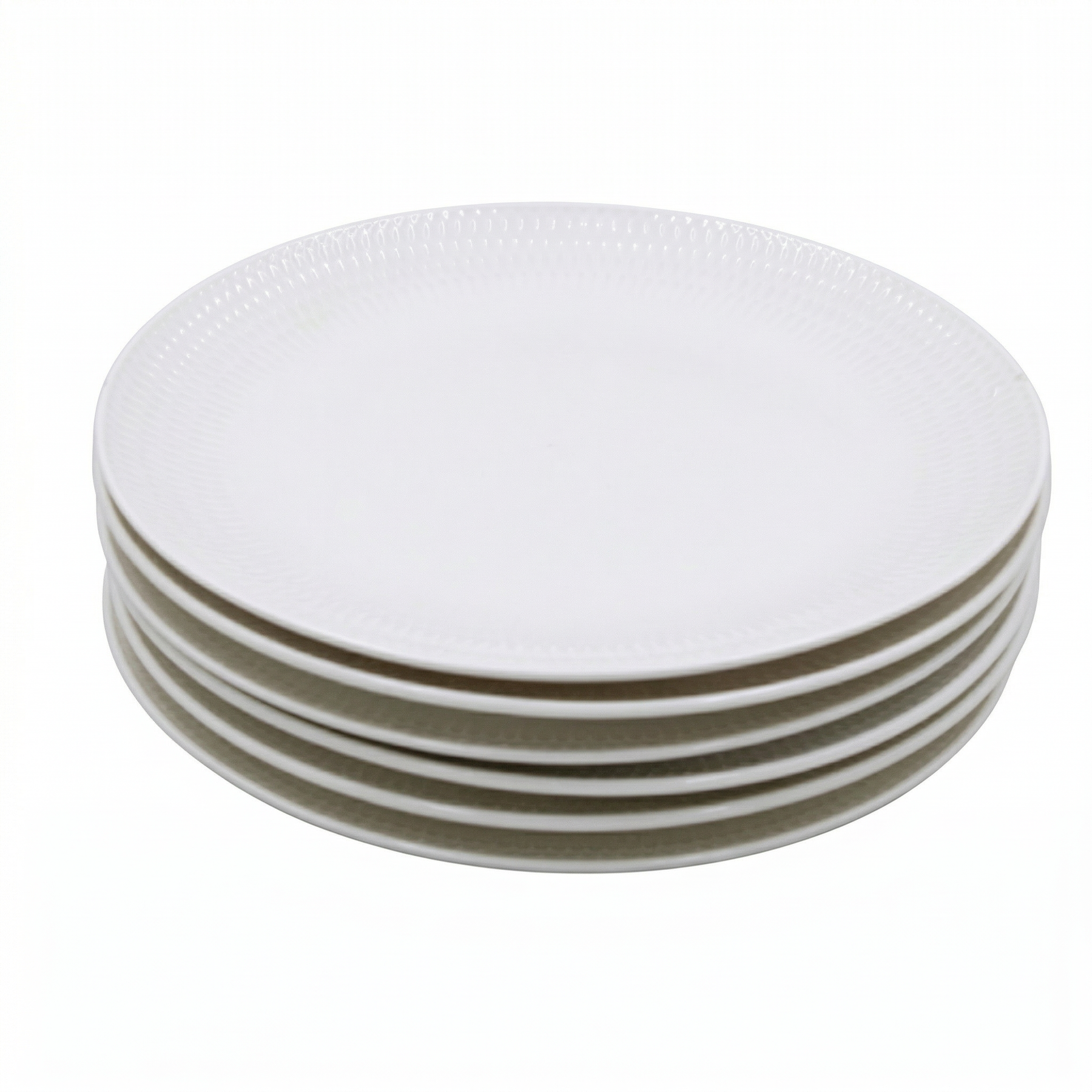 Set of 6 - Minimalist White Ceramic Oval Serving Plate - 9.06" x 0.79"