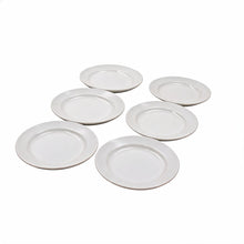 Set of 6 - Minimalist White Ceramic Round Plate - 7.01" x 0.79"